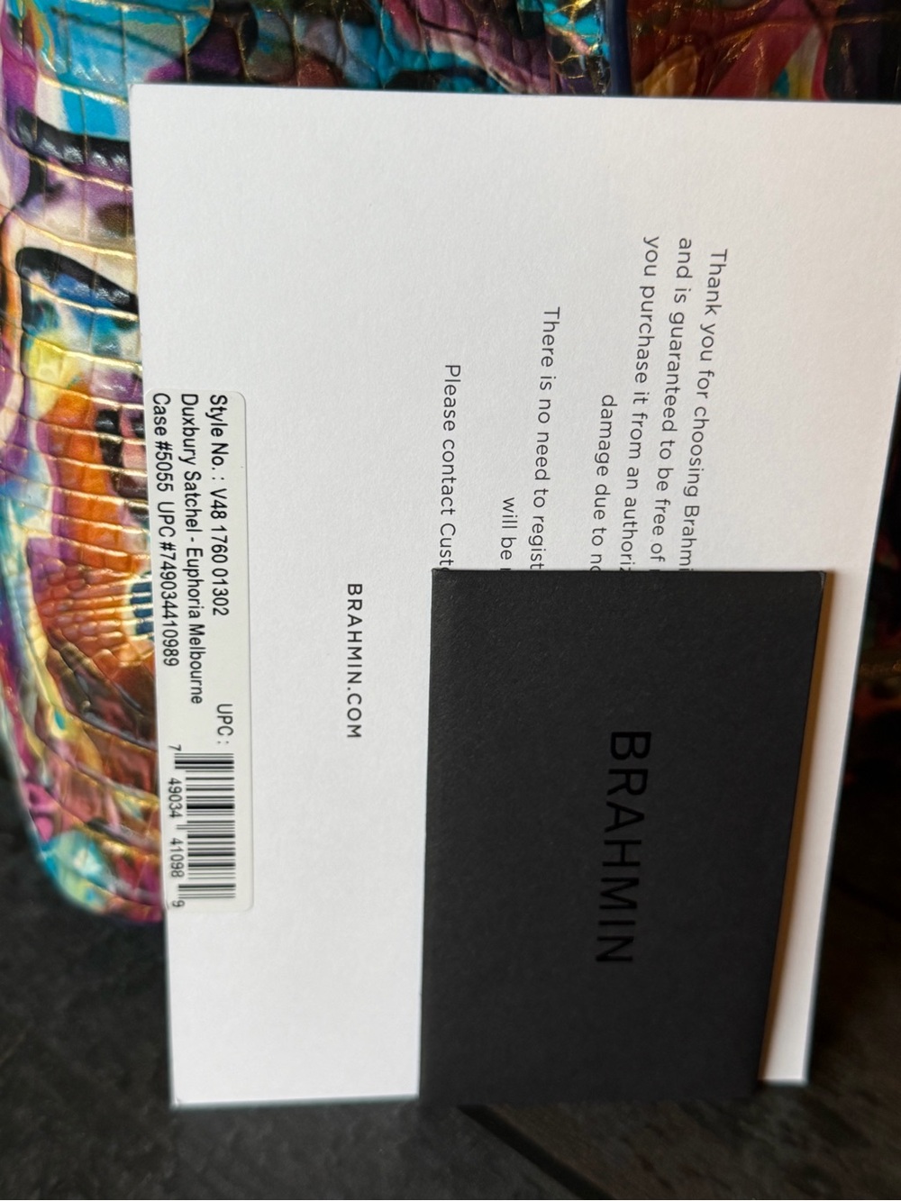 Brahmin Euphoria Duxbury Satchel Animal Colorful Print Leather NWT - Picture 13 of 13